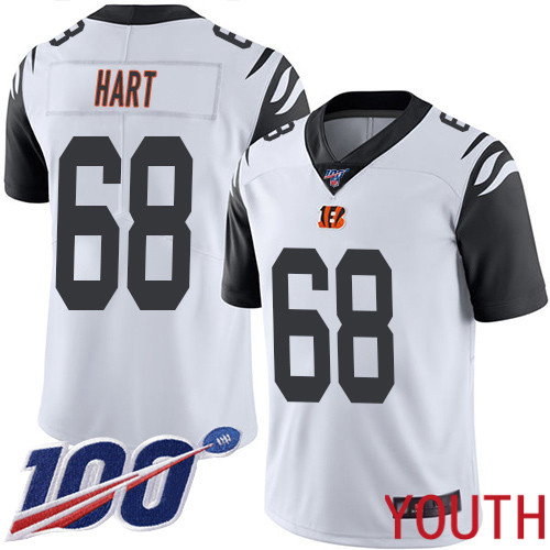 Cincinnati Bengals Limited White Youth Bobby Hart Jersey NFL Footballl #68 100th Season Rush Vapor Untouchable